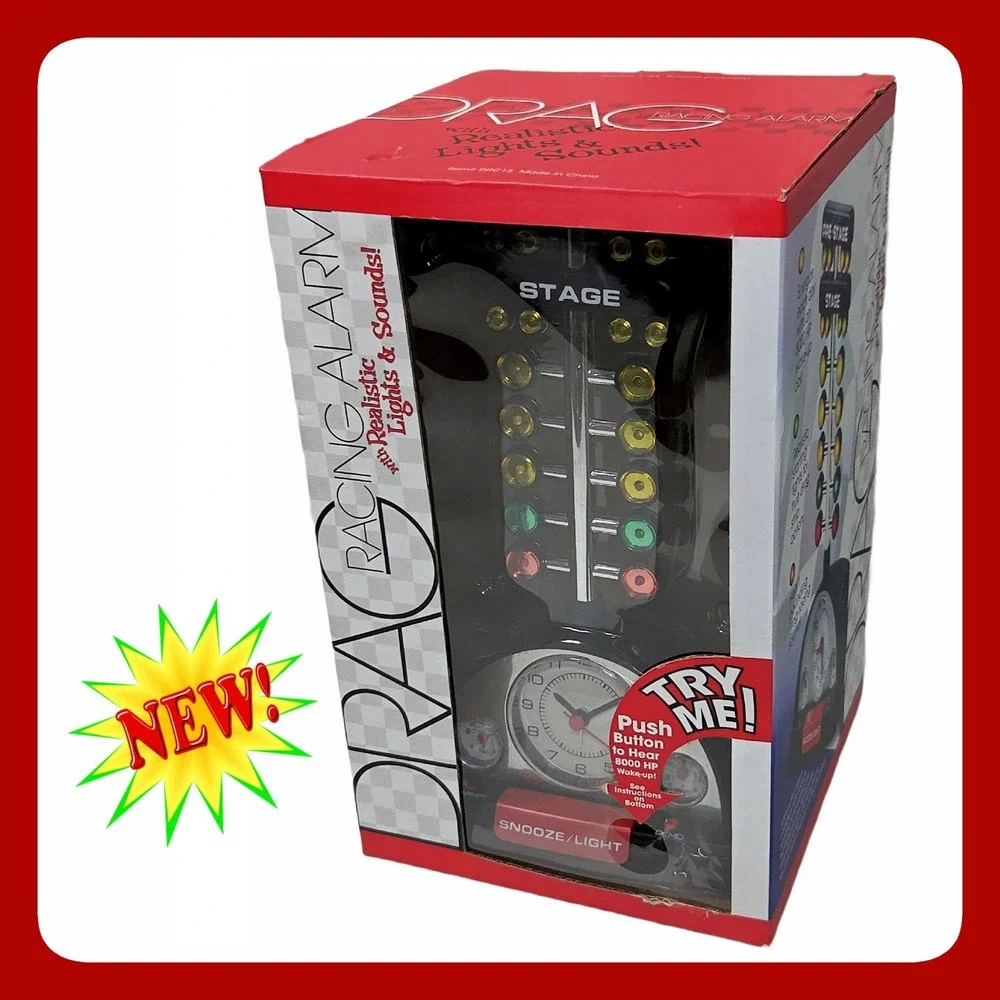 Mark Feldstein DRC18 Drag Racing Tree Alarm Clock Light Sound Novelty Desk NWT